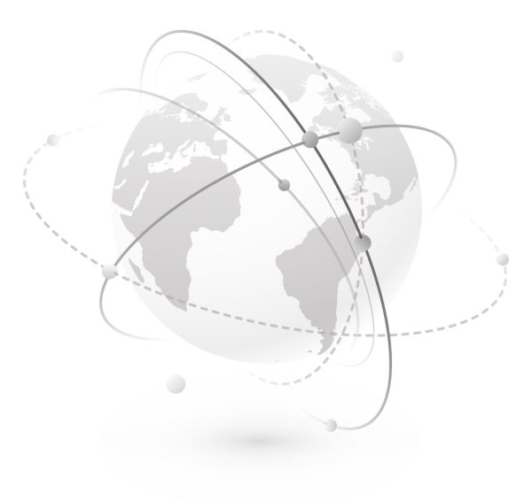 Global network world concept vector background. Technology globe with continents map and connection lines, dots and point. Digital data planet design in simple flat style, monochrome color Global network world concept vector background. Technology globe with continents map and connection lines, dots and point. Digital data planet design in simple flat style, monochrome color.